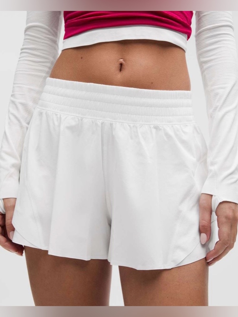 Lululemon NWT Shake It Out High Rise Run 2.5” Shorts White Size L